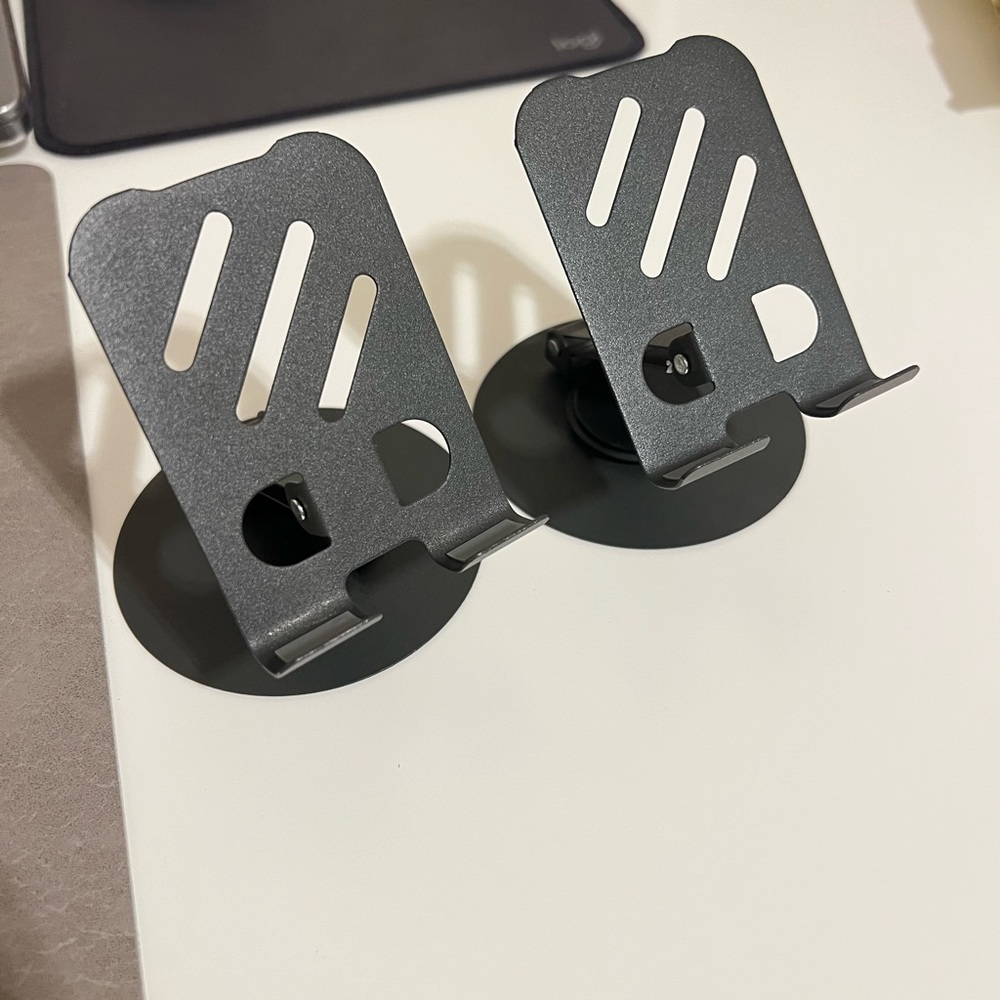 Black Metal Phone Stands set of 2